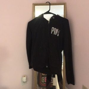 Black zip up hoodie from Pink.